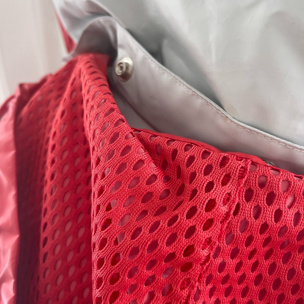 CHANEL Red and Gray Jacket with Hood - Picture 10 of 11